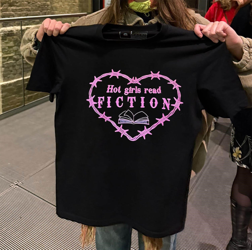 Girls Read Fiction Barbwire Heart Book shirt