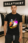 Houston Rockets Skeleton Basketball Player Purple Splash Drip shirt