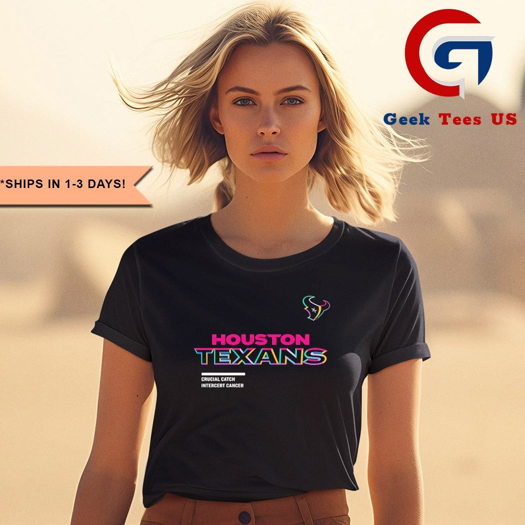 Houston Texans Football 2025 Crucial Catch Intercept Cancer T-shirt