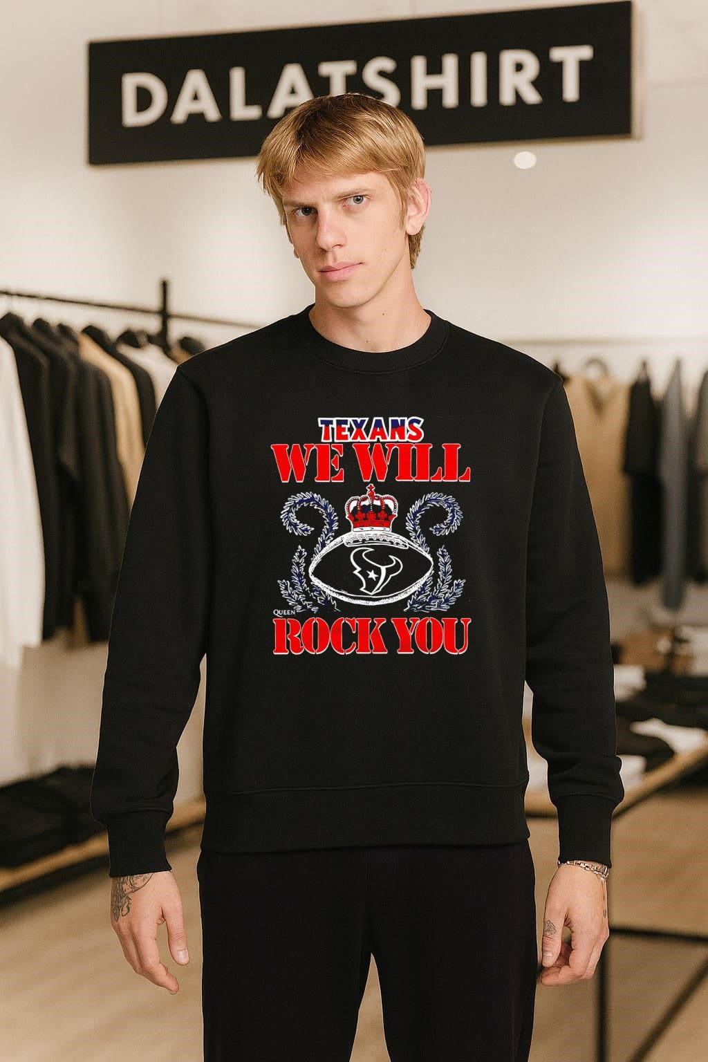 Houston Texans We Will Rock You Football Crown shirt