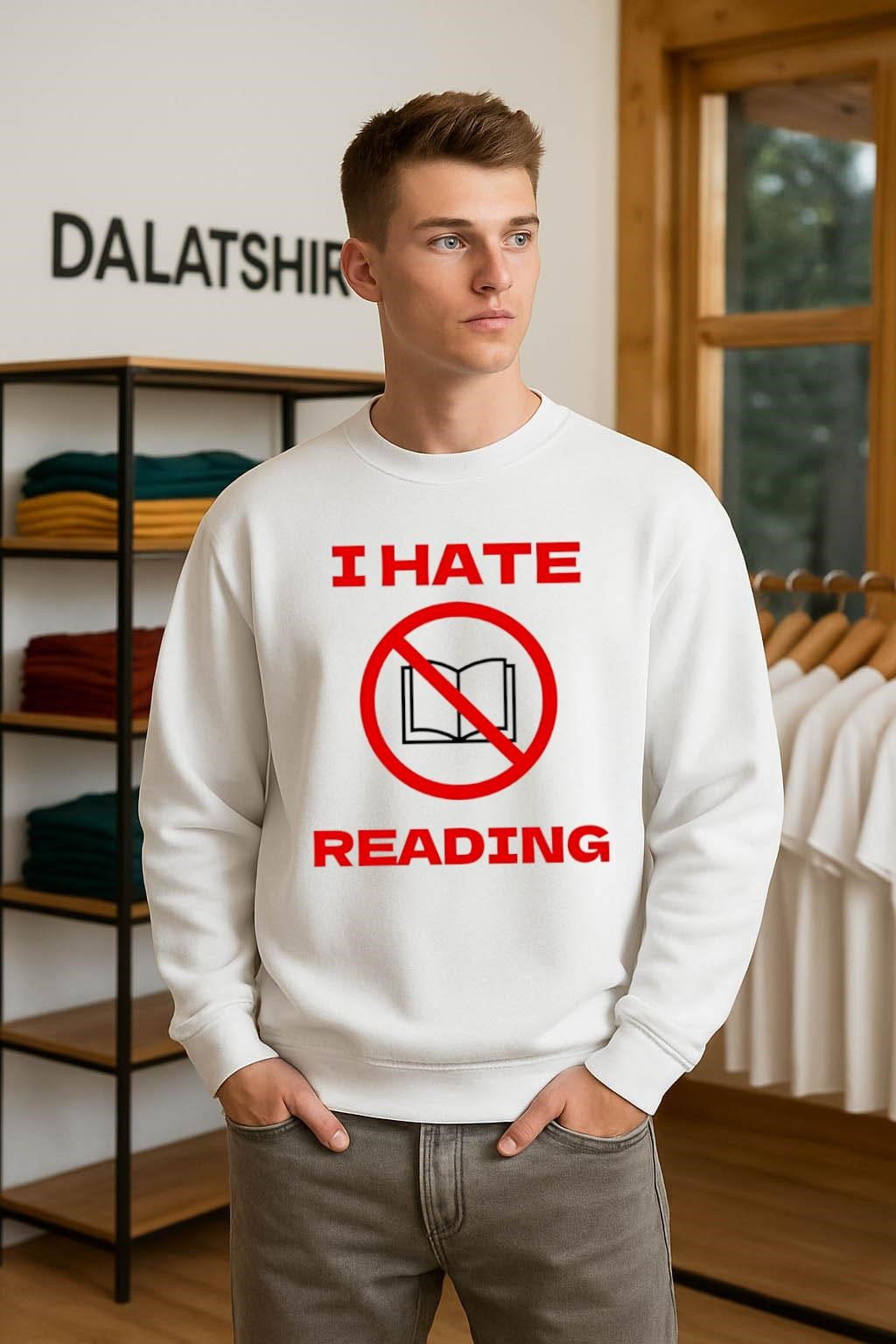 I Hate Reading No Books Symbol shirt