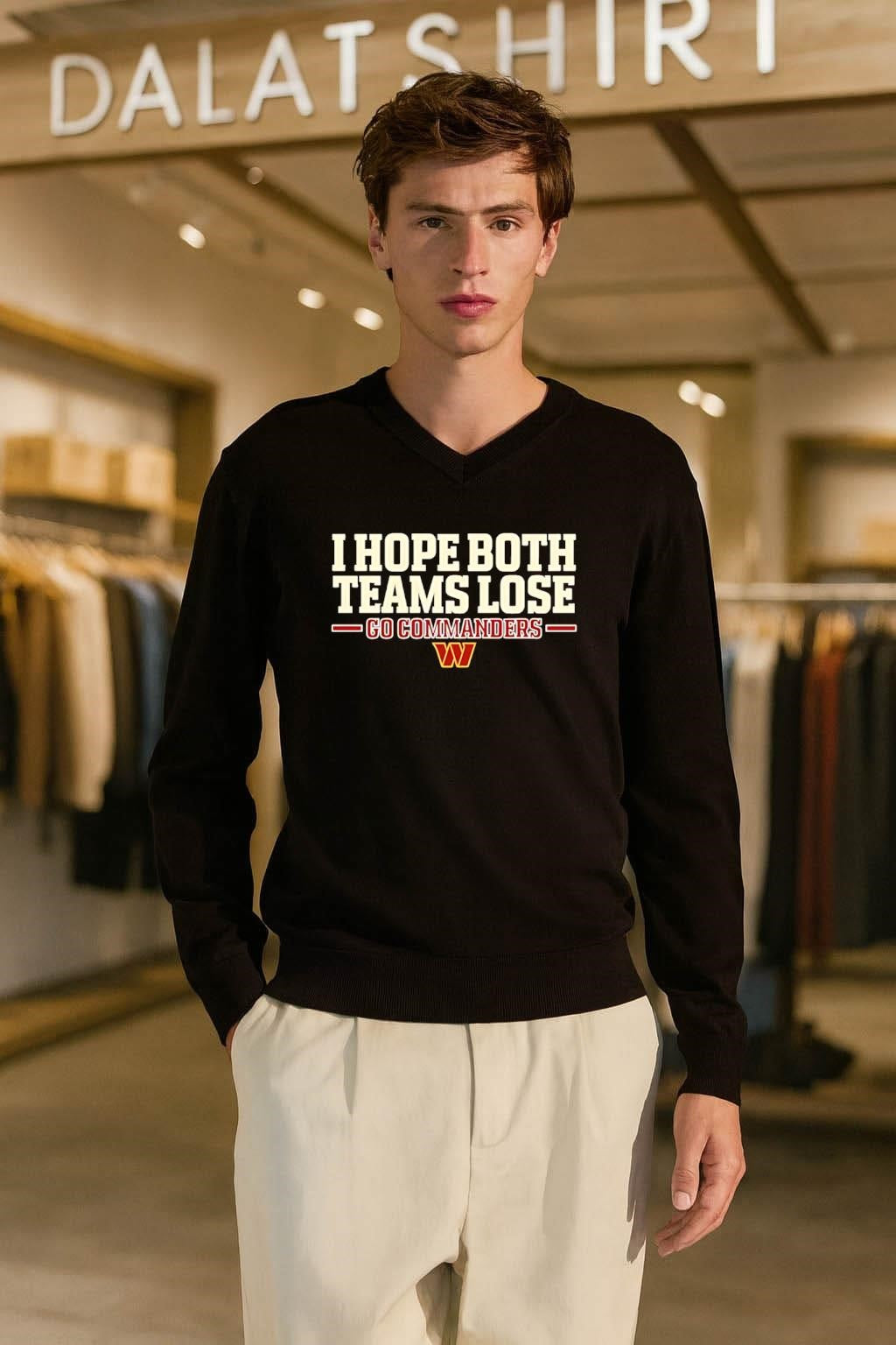 I Hope Both Teams Lose Go Commanders Washington Football Logo shirt