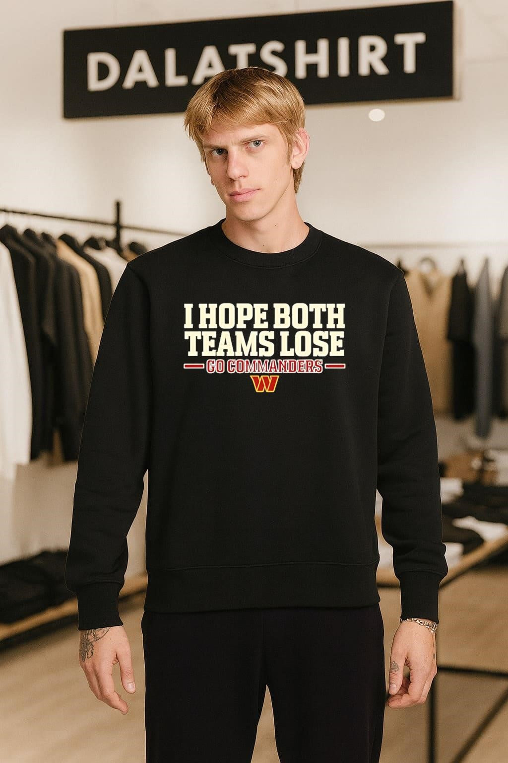 I Hope Both Teams Lose Go Commanders Washington Football Logo shirt