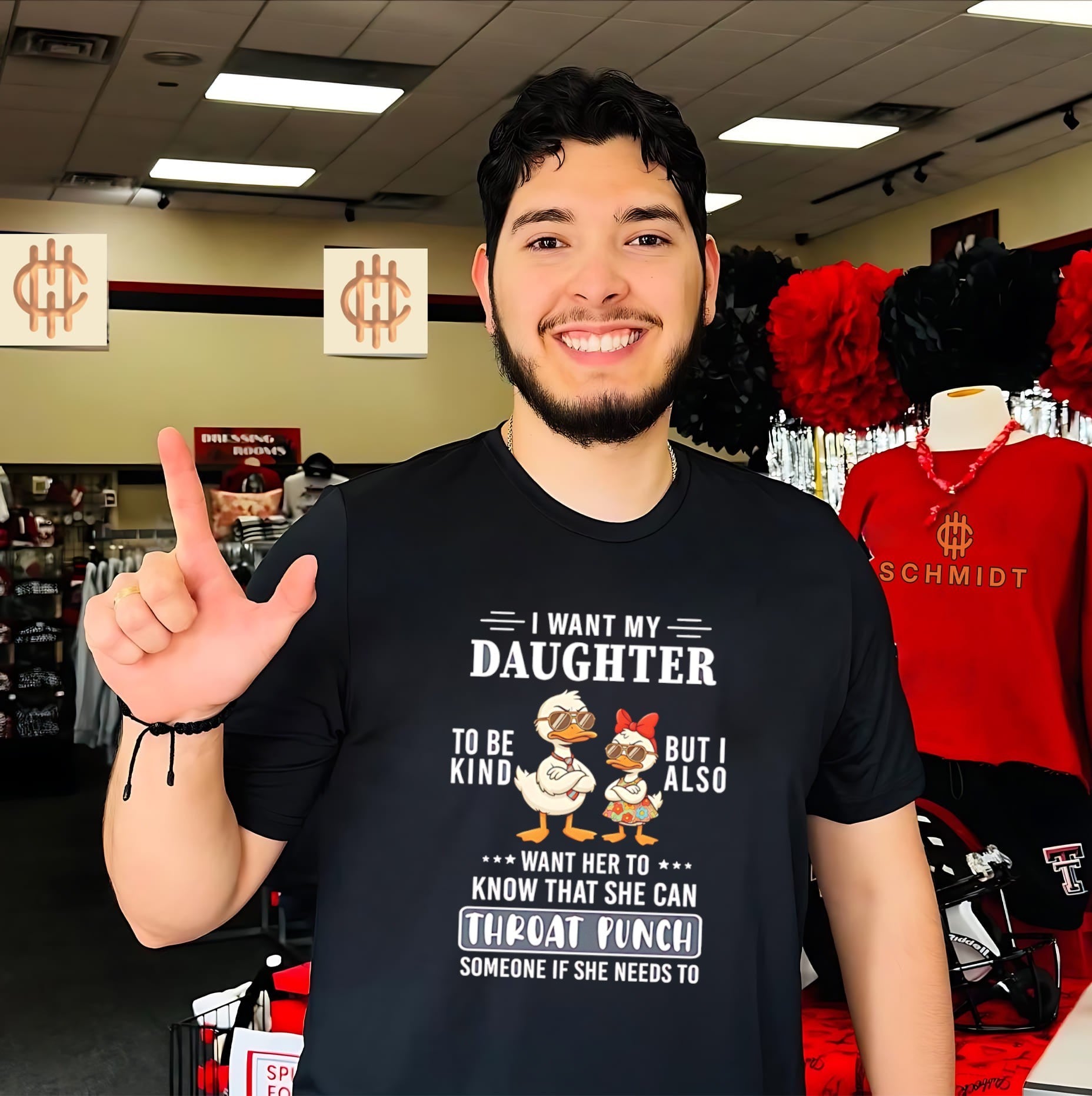 I want my daughter to be kind but I also want her to know that she can throat punch someone if she needs to shirt