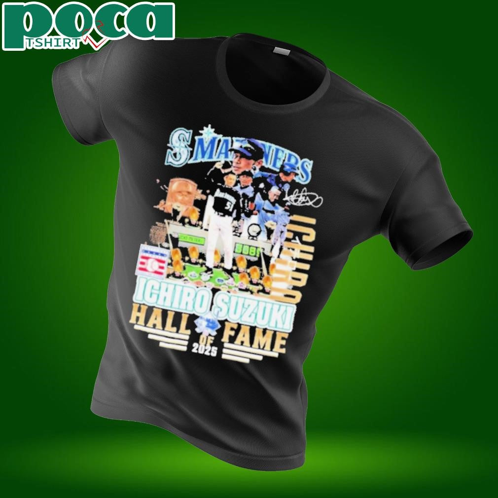 Ichiro Suzuki X Seattle Mariners MLB Hall Of Fame 2025 Signature T Shirts