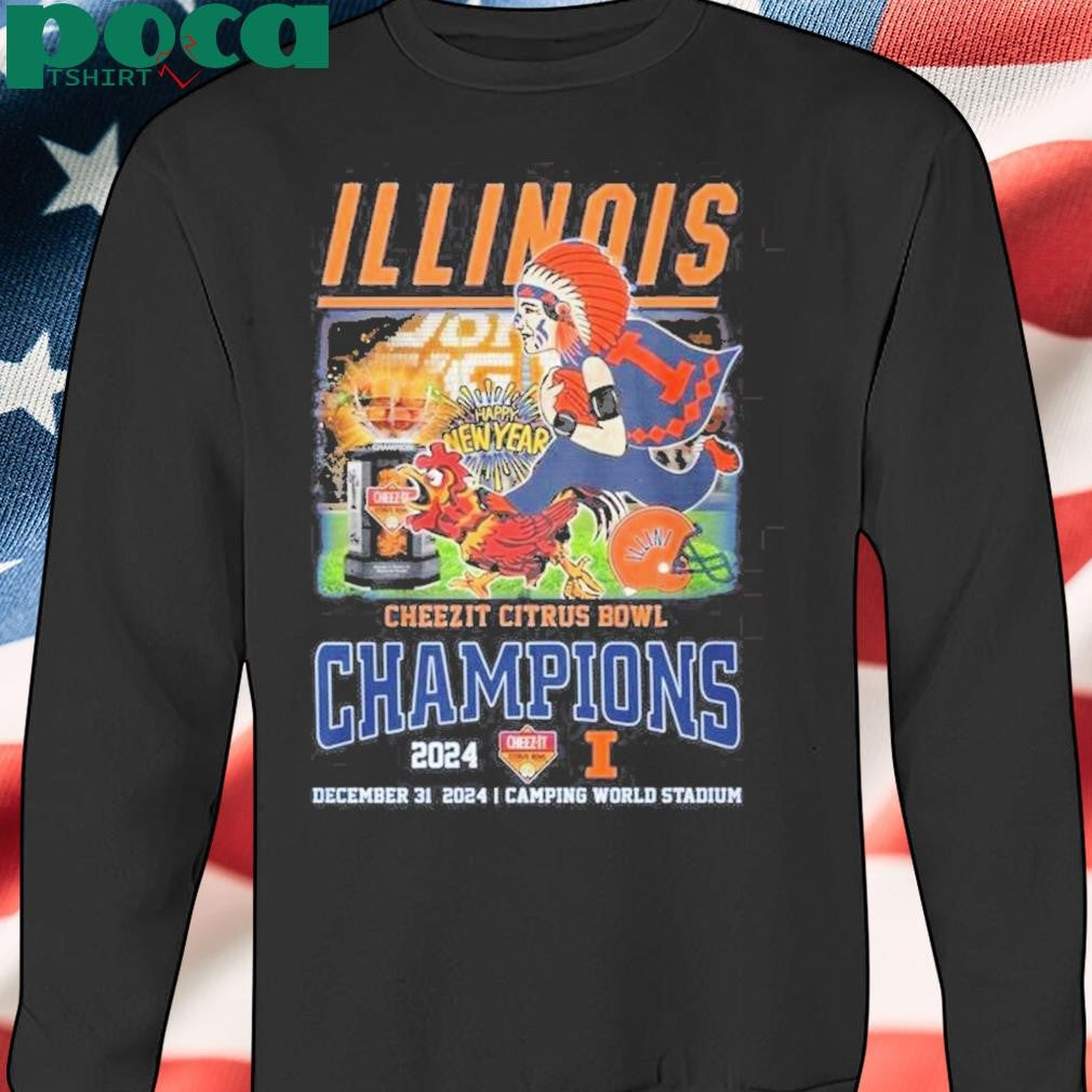 Illinois Fighting Illini Cheezit Citrus Bowl 2024 Champions Celebrating T-Shirt