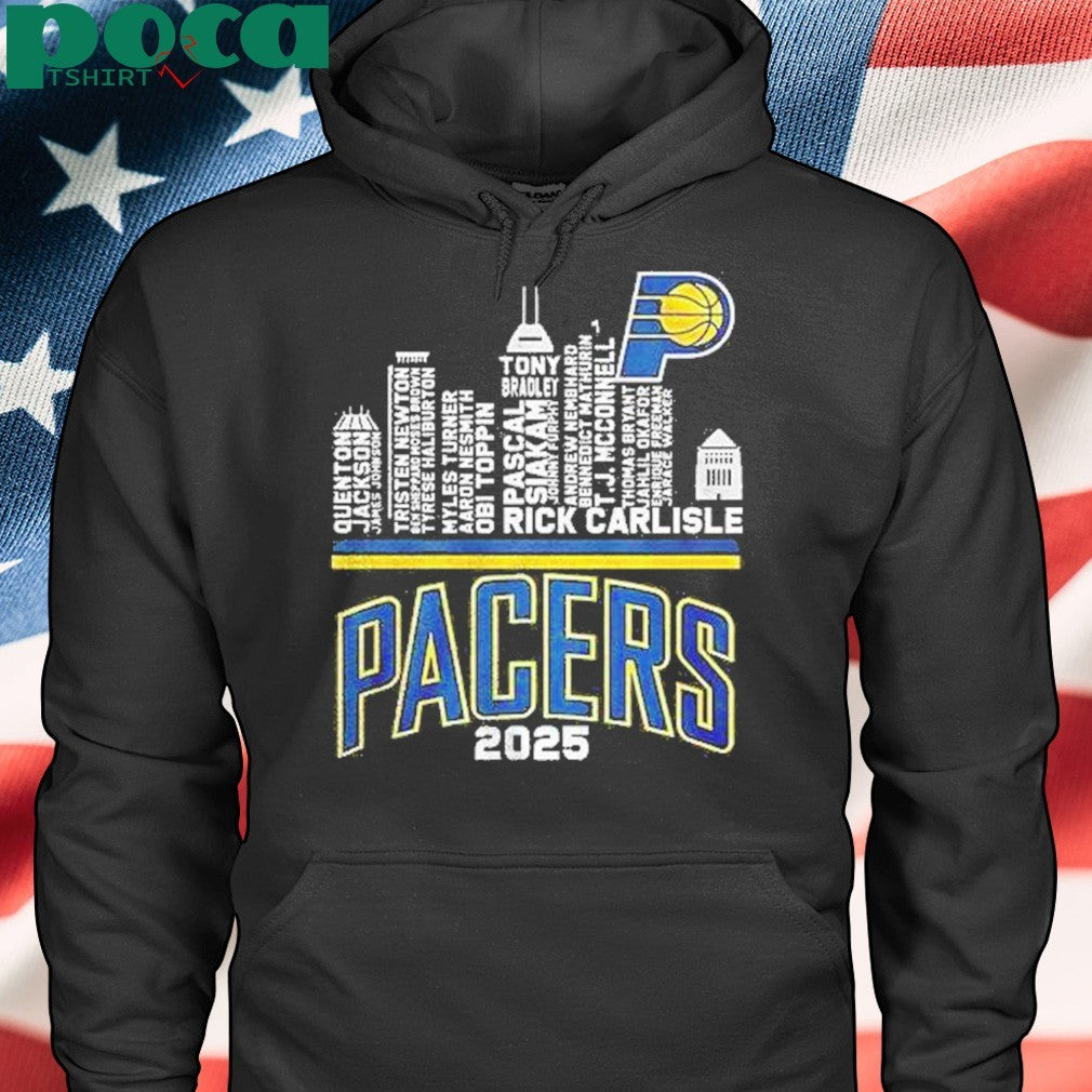 Indiana Pacers Skyline City Players Name 2024 2025 Shirt