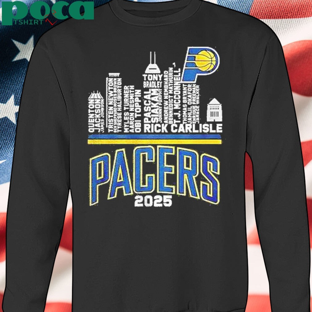 Indiana Pacers Skyline City Players Name 2024 2025 Shirt