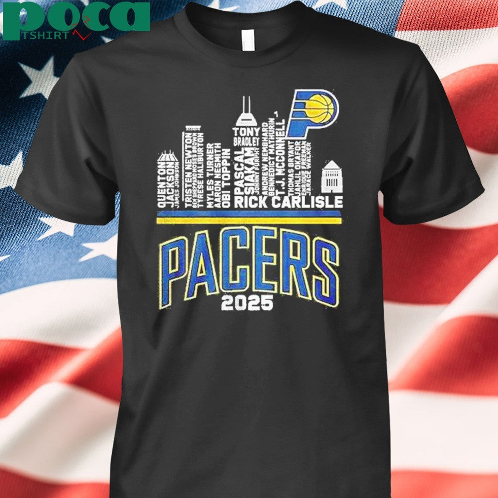 Indiana Pacers Skyline City Players Name 2024 2025 Shirt