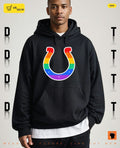 Indianapolis Colts horseshoe pride rainbow flag emblem men and women cotton shirt