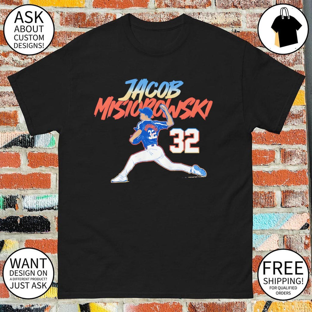 Jacob Misiorowski 32 Milwaukee Brewers Baseball Ace Pose Number shirt