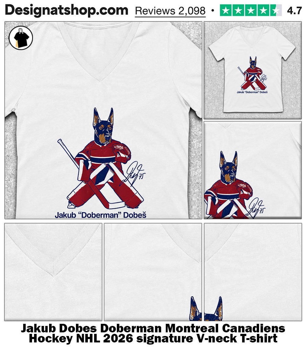 Jakub Dobes Doberman Montreal Canadiens Hockey NHL 2026 signature shirt