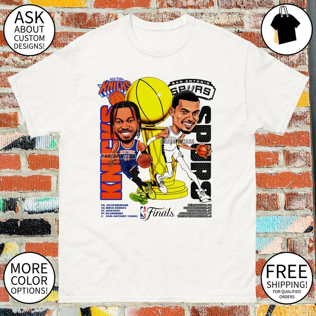 Jalen Brunson and Victor Wembanyama NY Knicks vs San Antonio Spurs 2026 Finals shirt