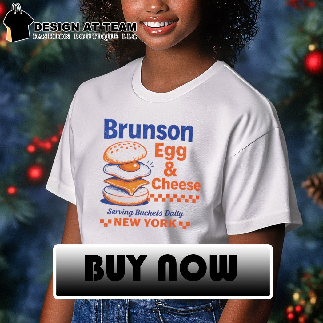 Jalen Brunson brunson egg cheese serving buckets daily New York shirt