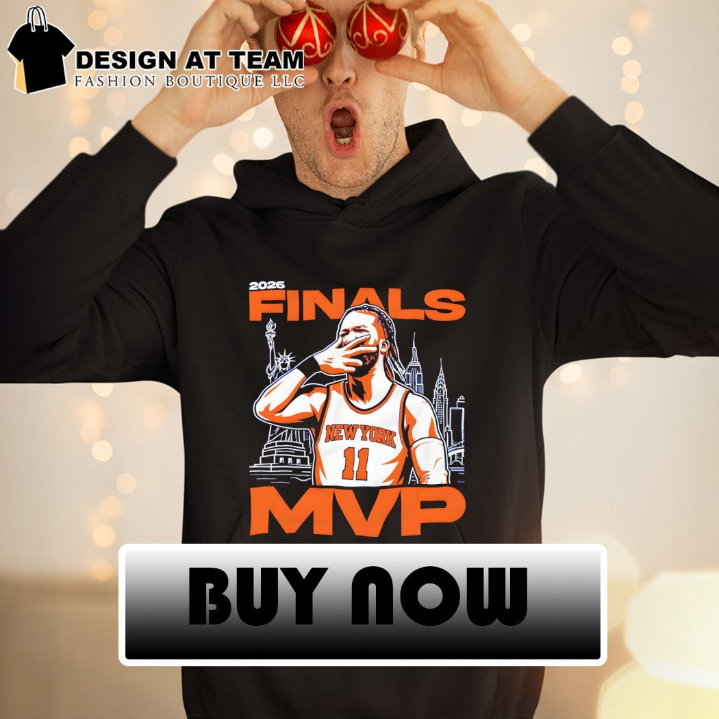 Jalen Brunson celebration New York Basketball 2026 Finals MVP shirt