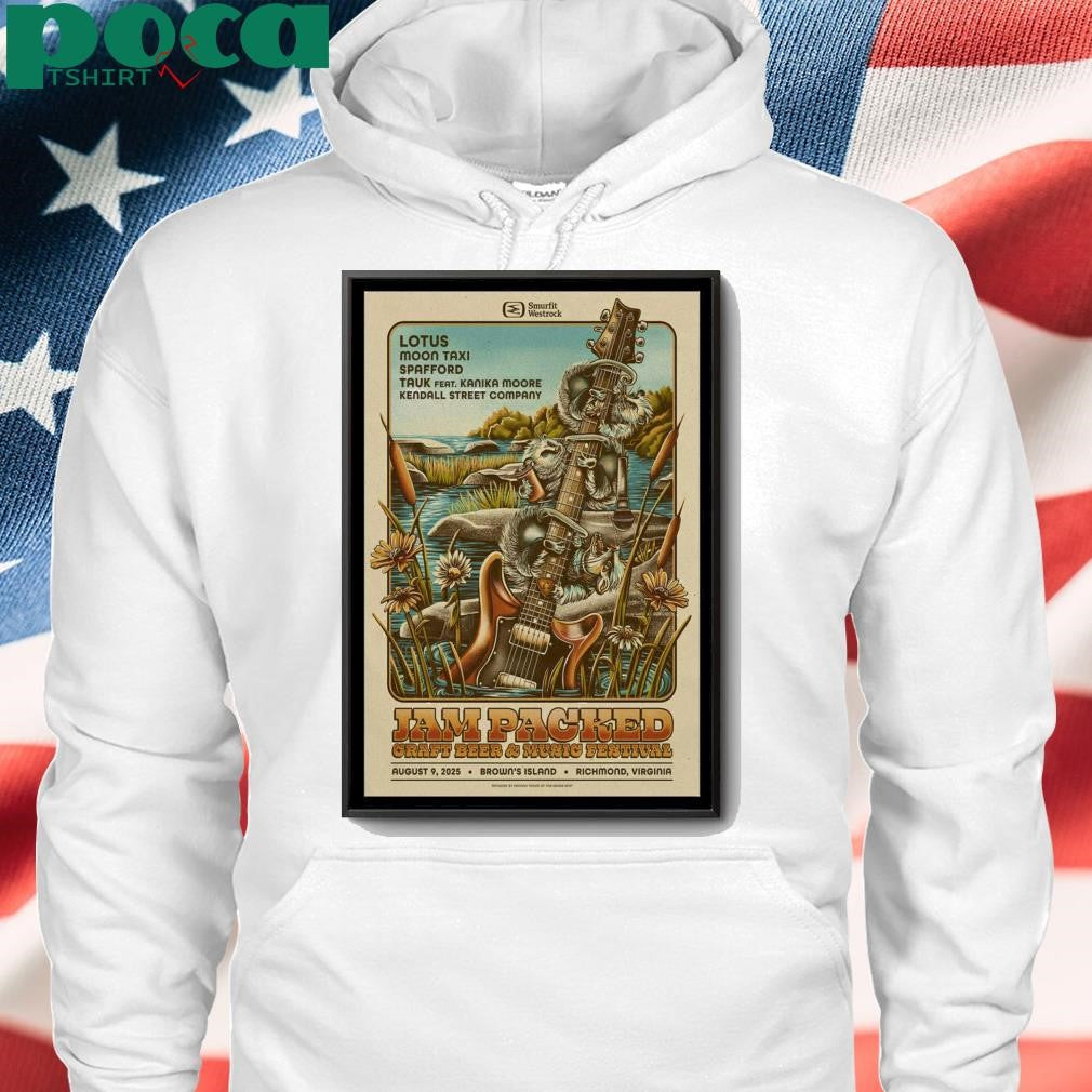 Jam Packed August 9, 2025 Brown’s Island Richmond, VA Event Poster shirt