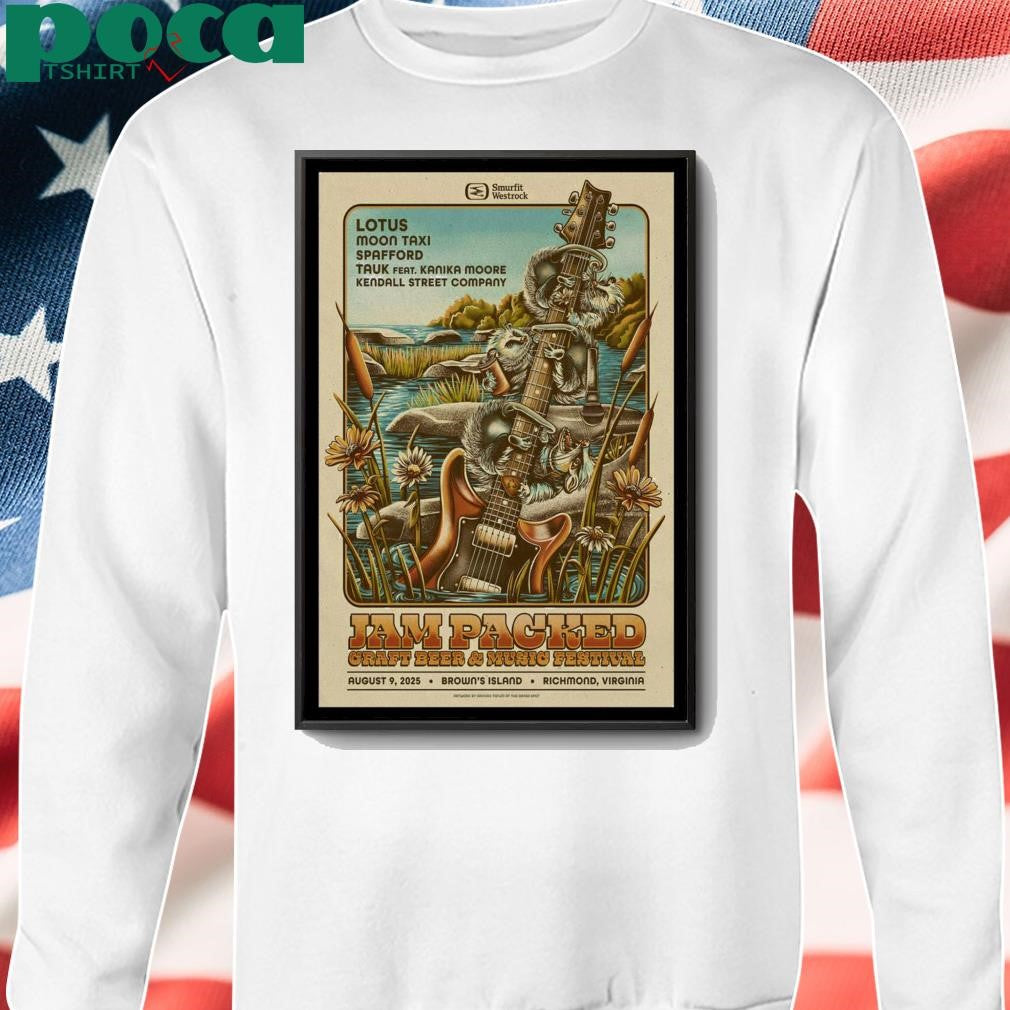 Jam Packed August 9, 2025 Brown’s Island Richmond, VA Event Poster shirt