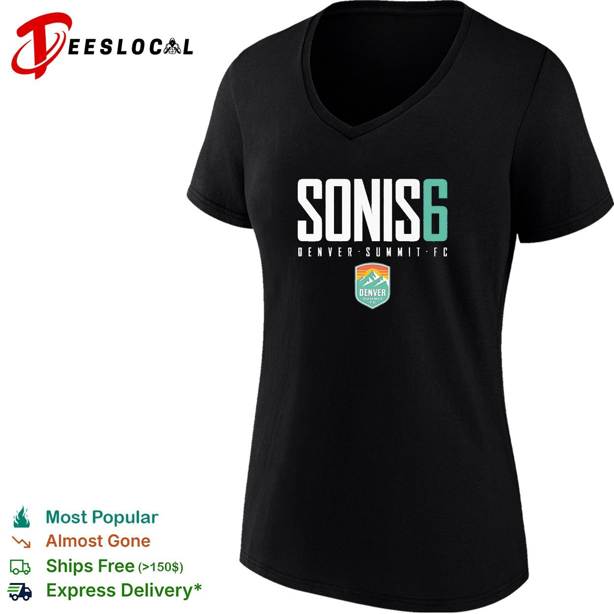 Janine Sonis 6 Denver Summit FC professional women’s soccer team shirt