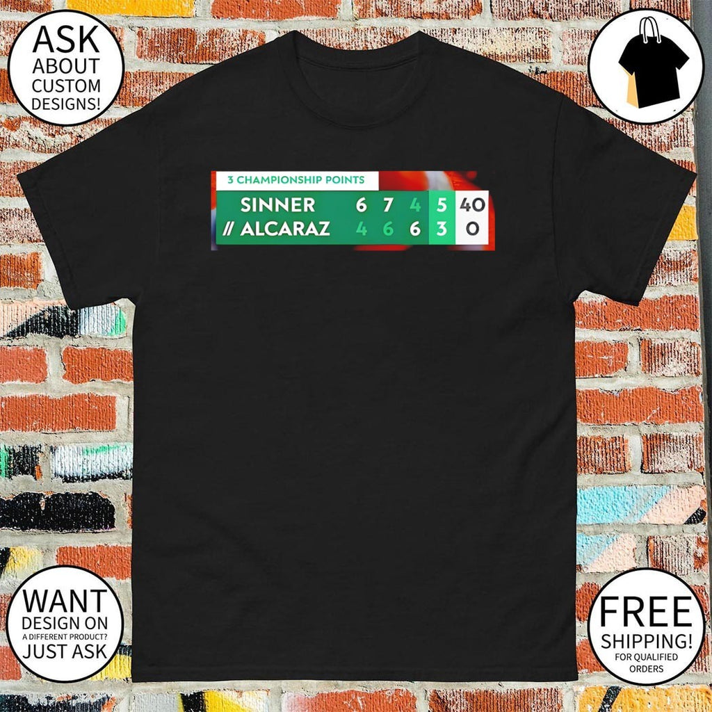 Jannik Sinner and Carlos Alcaraz 3 Championship Points 2026 shirt