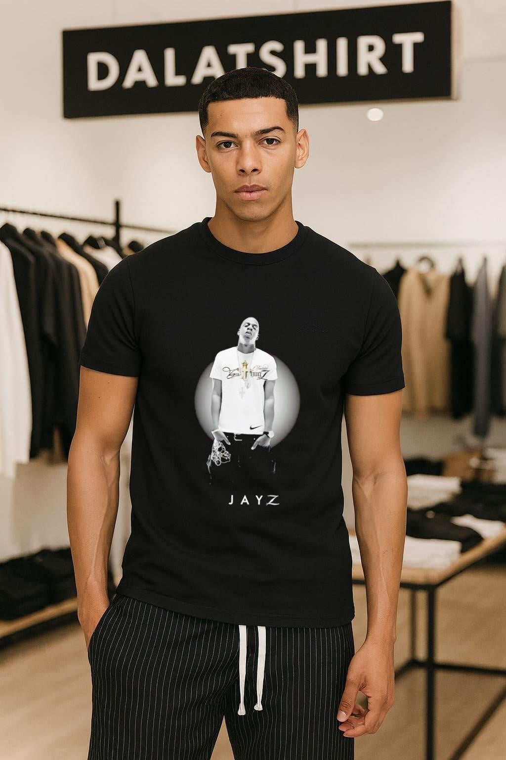 Jay Z Black and White Portrait Toukaine Thug shirt
