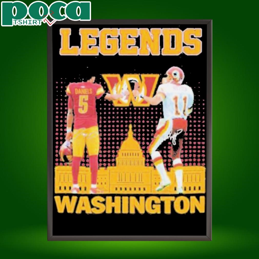 Jayden Daniels X Mark Rypien Washington Commanders Legends Signatures T shirts