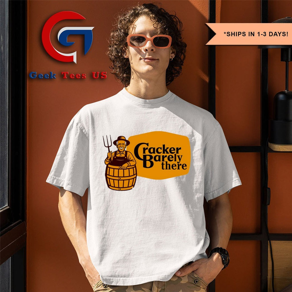 Joe Biden Cracker Barely parody logo shirt