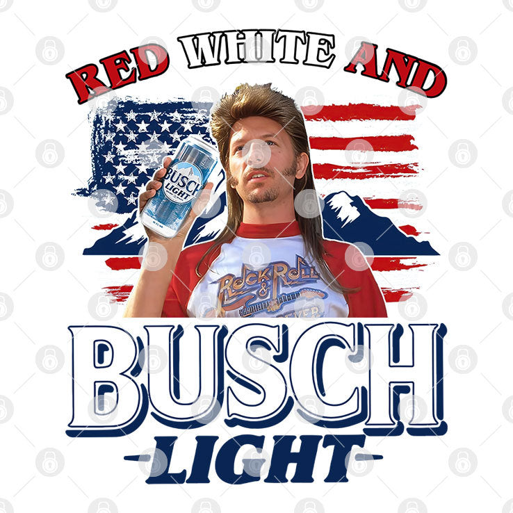 Joe Dirt 4th of July Red White and Busch Light T Shirt