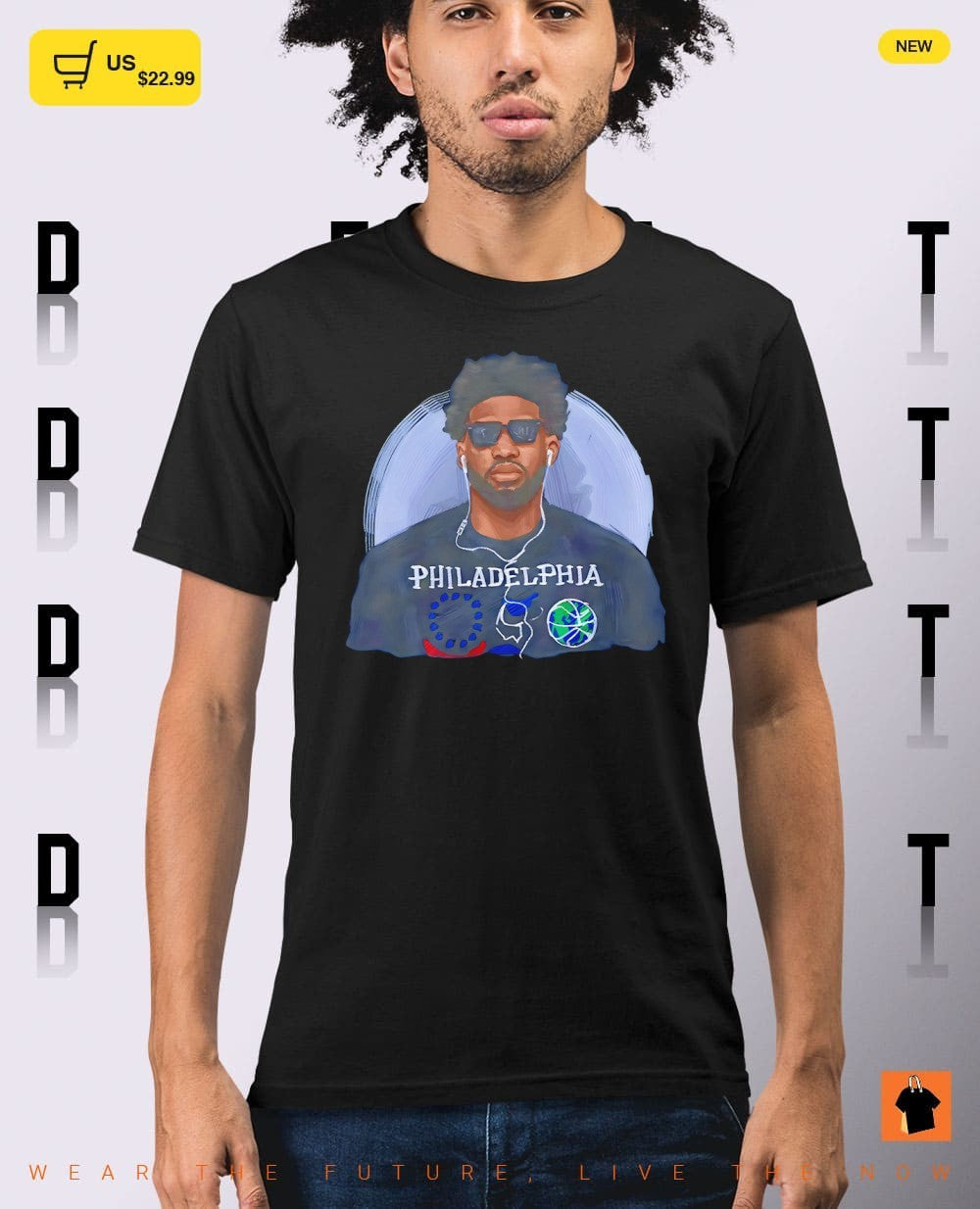 Joel Embiid wearing glass Philadelphia 76ers Basketball NBA 2026 shirt