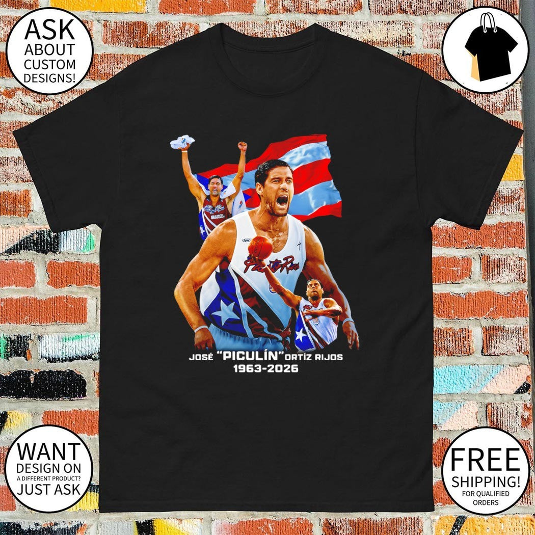 José Piculín Ortiz Rijos Puerto Rican Basketball 1963 2026 RIP shirt