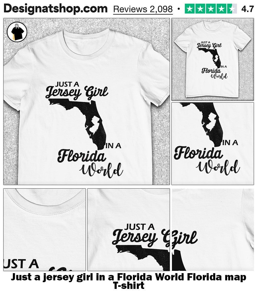 Just a jersey girl in a Florida World Florida map shirt