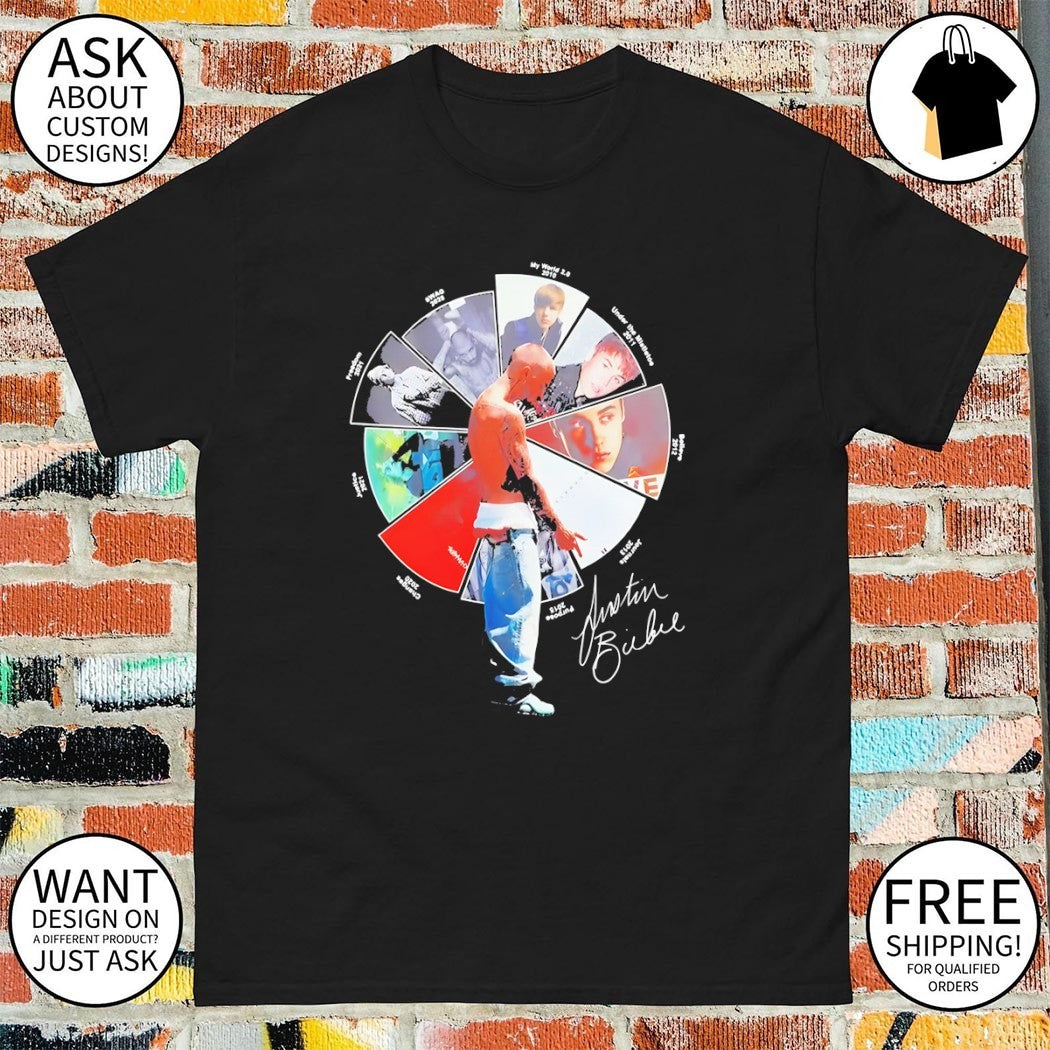 Justin Bieber Pop Star Swag Album signature shirt