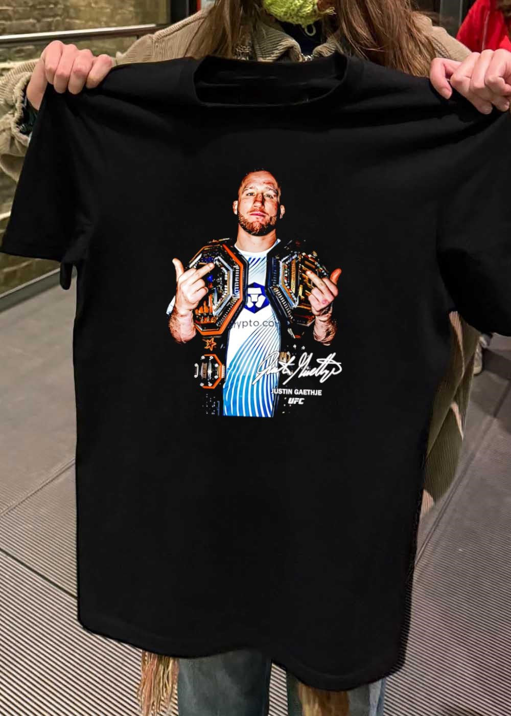 Justin Gaethje Signature UFC Champion Flip Off Crypto com shirt