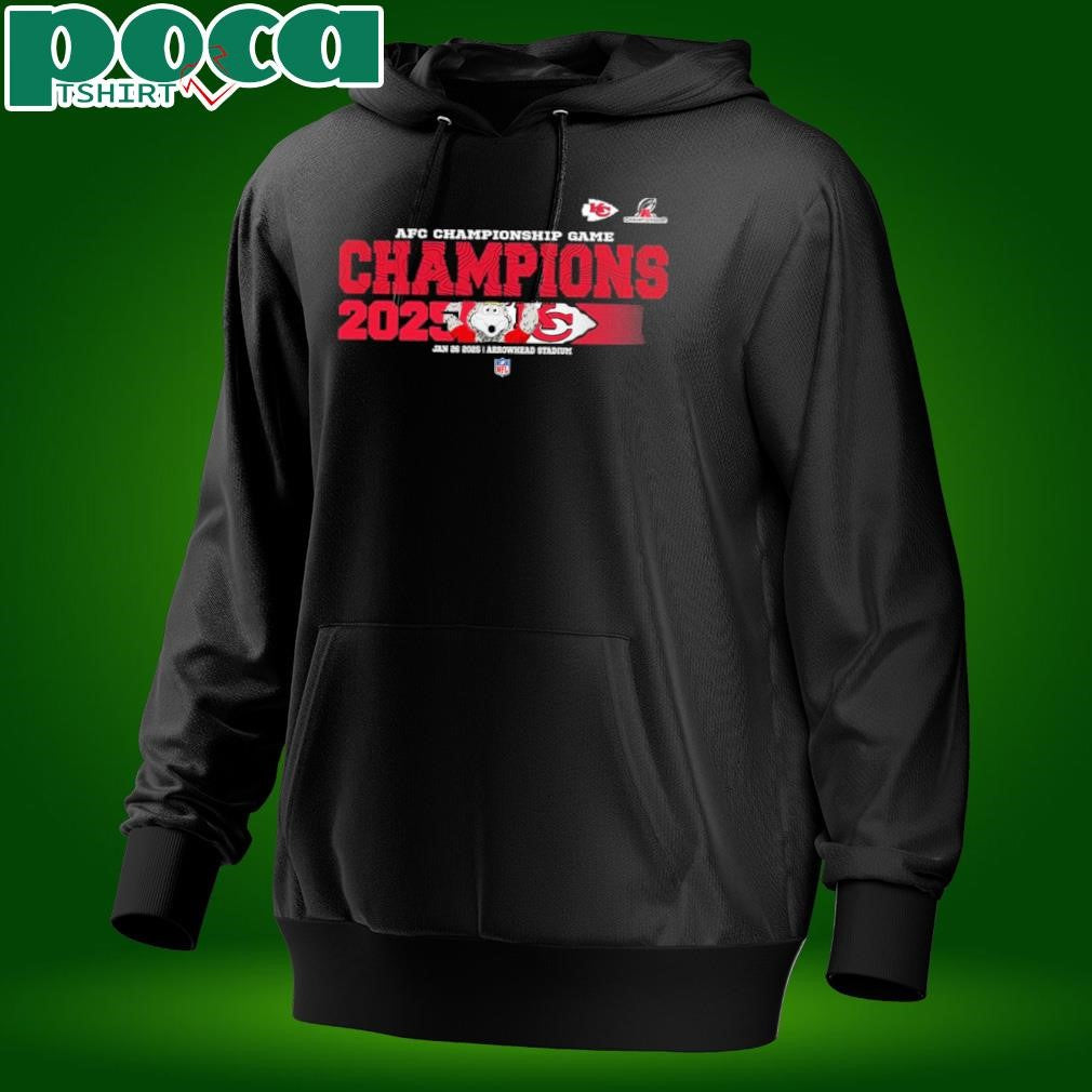 Kansas City Chiefs 2024 2025 AFC Championship Champions Logo With KC Wolf Mascot Unisex T-Shirt