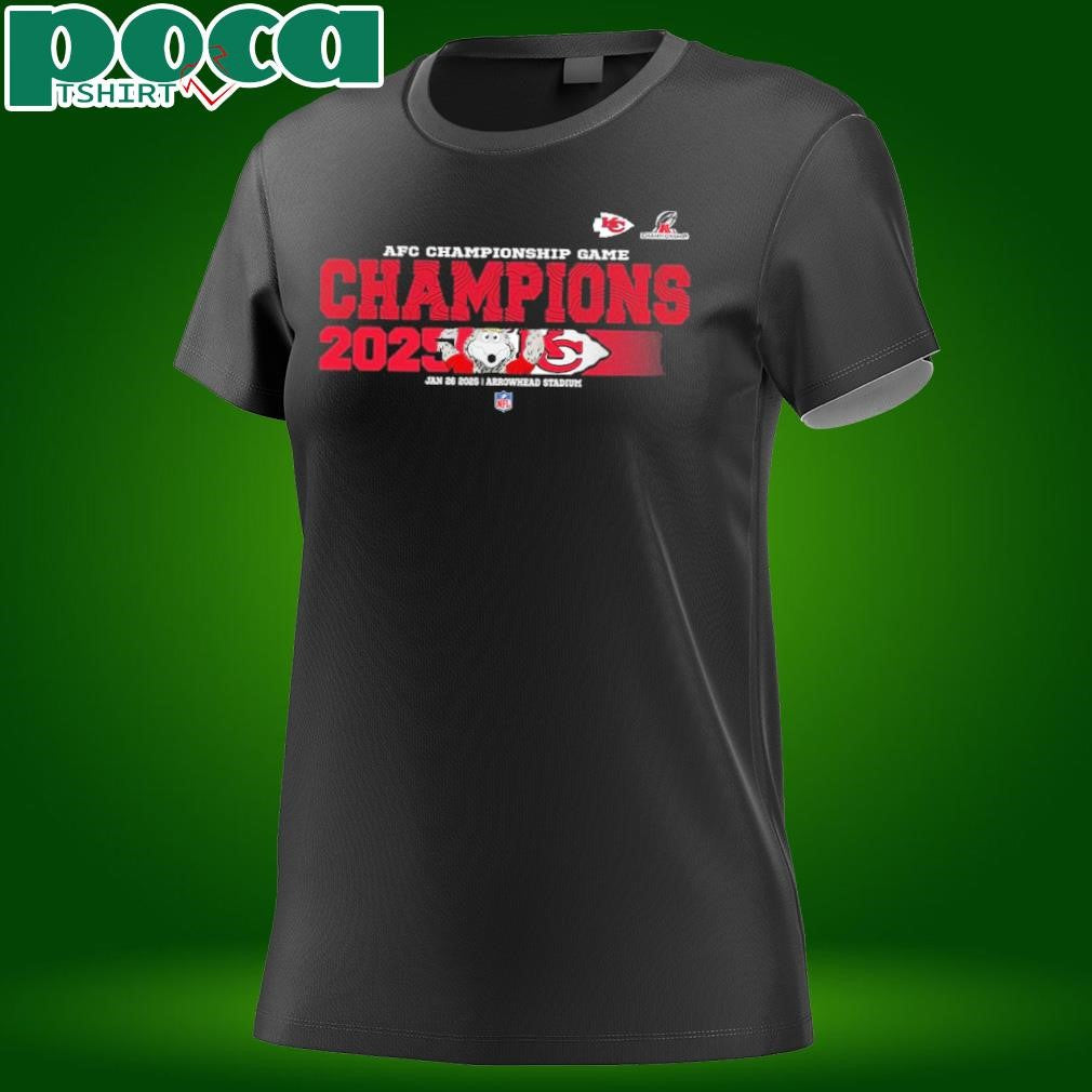 Kansas City Chiefs 2024 2025 AFC Championship Champions Logo With KC Wolf Mascot Unisex T-Shirt