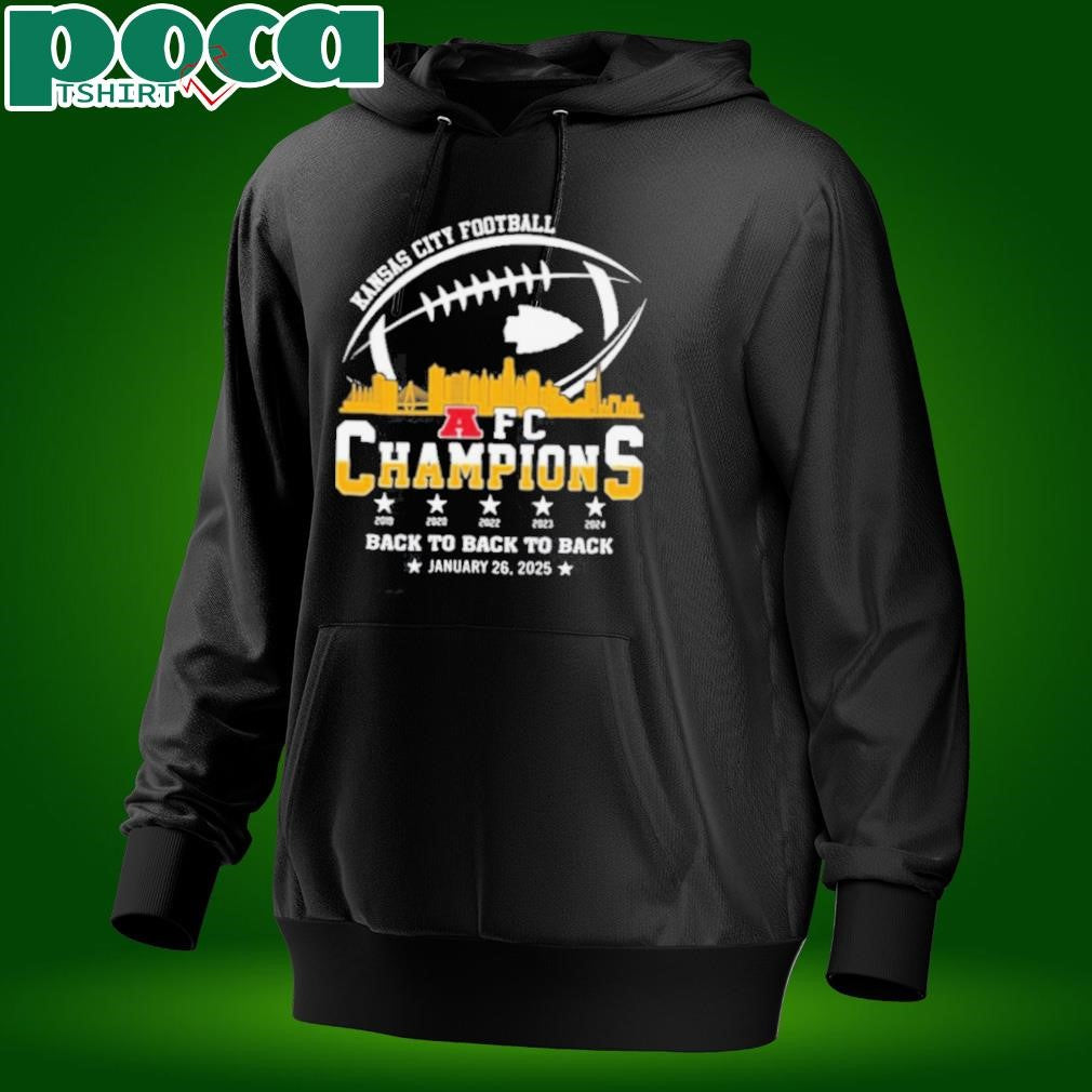 Kansas City Football 2024 2025 AFC Champions The American Football Champs Skyline Shirt