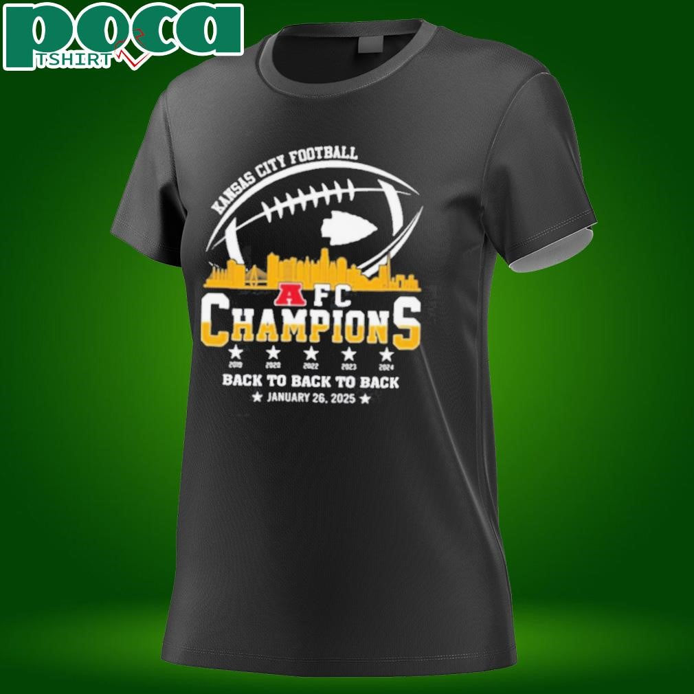 Kansas City Football 2024 2025 AFC Champions The American Football Champs Skyline Shirt