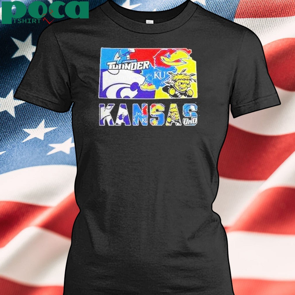 Kansas Sports Team Map Logo Shirt