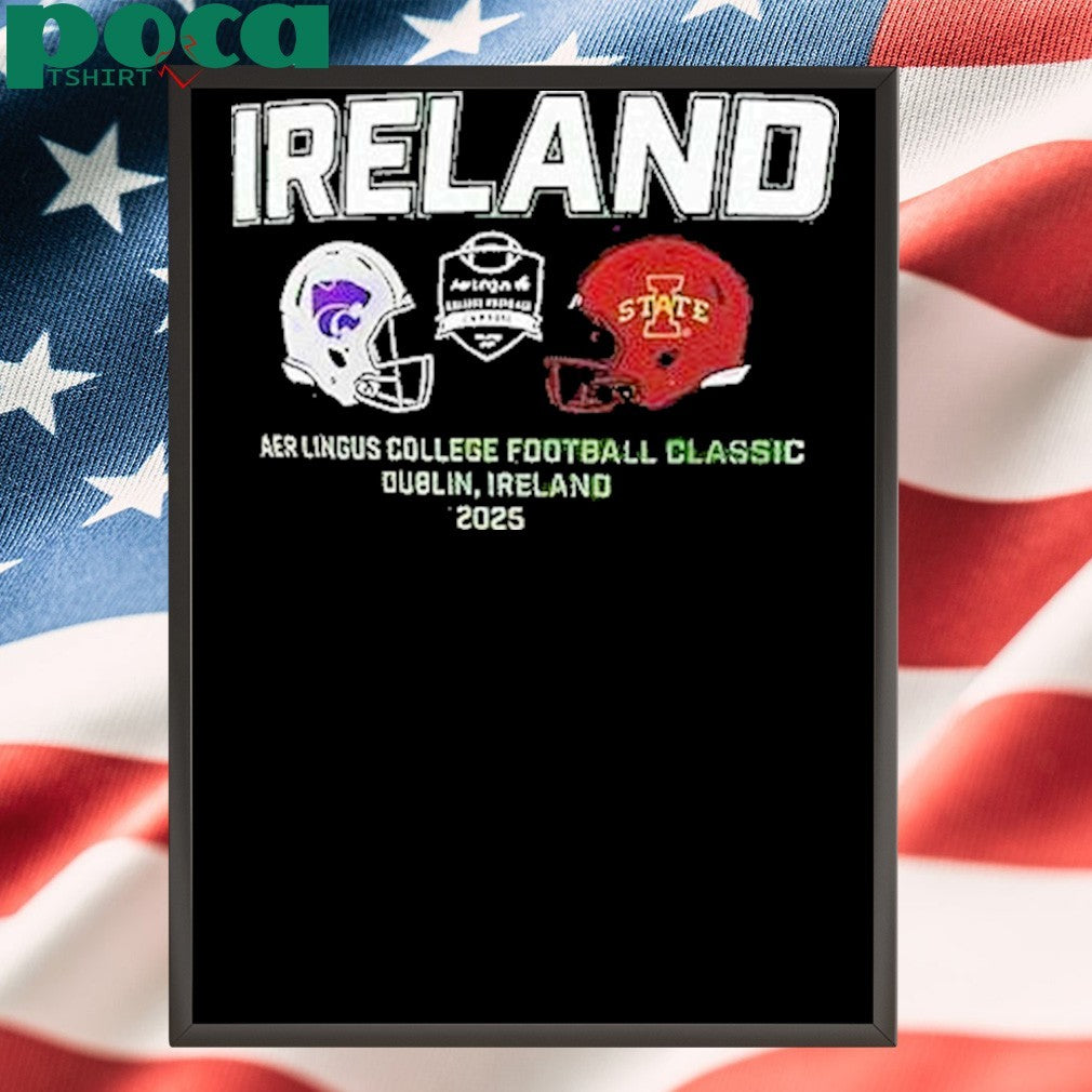 Kansas State Wildcats Vs Iowa State Cyclones Ireland Aer Lingus College Football 2025 Shirt