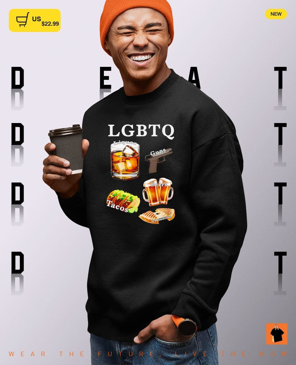 LGBTQ liquor guns beers tacos quesadillas graphic shirt