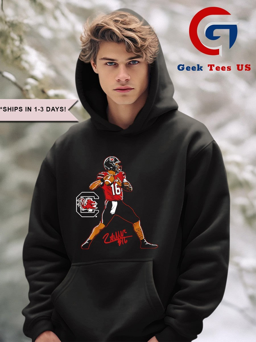 LaNorris Sellers 16 South Carolina Gamecocks football Superstar Pose signature shirt
