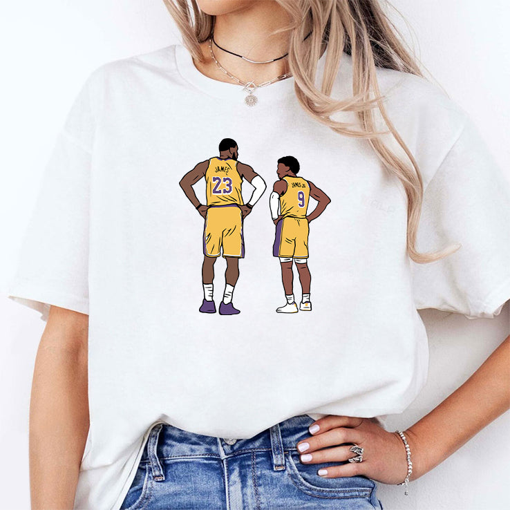 Lebron And Bronny James Los Angeles Lakers T Shirt