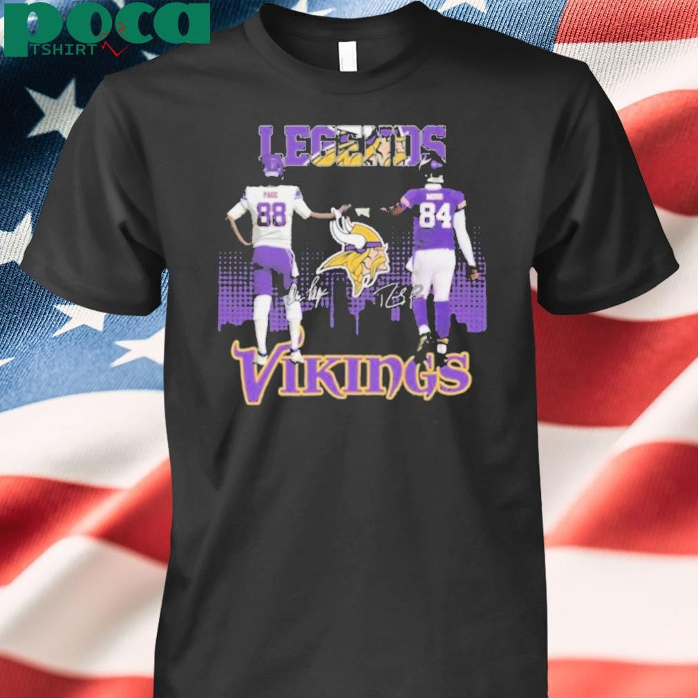 Legends Minnesota Vikings Page And Moss Signatures 2025 Shirt
