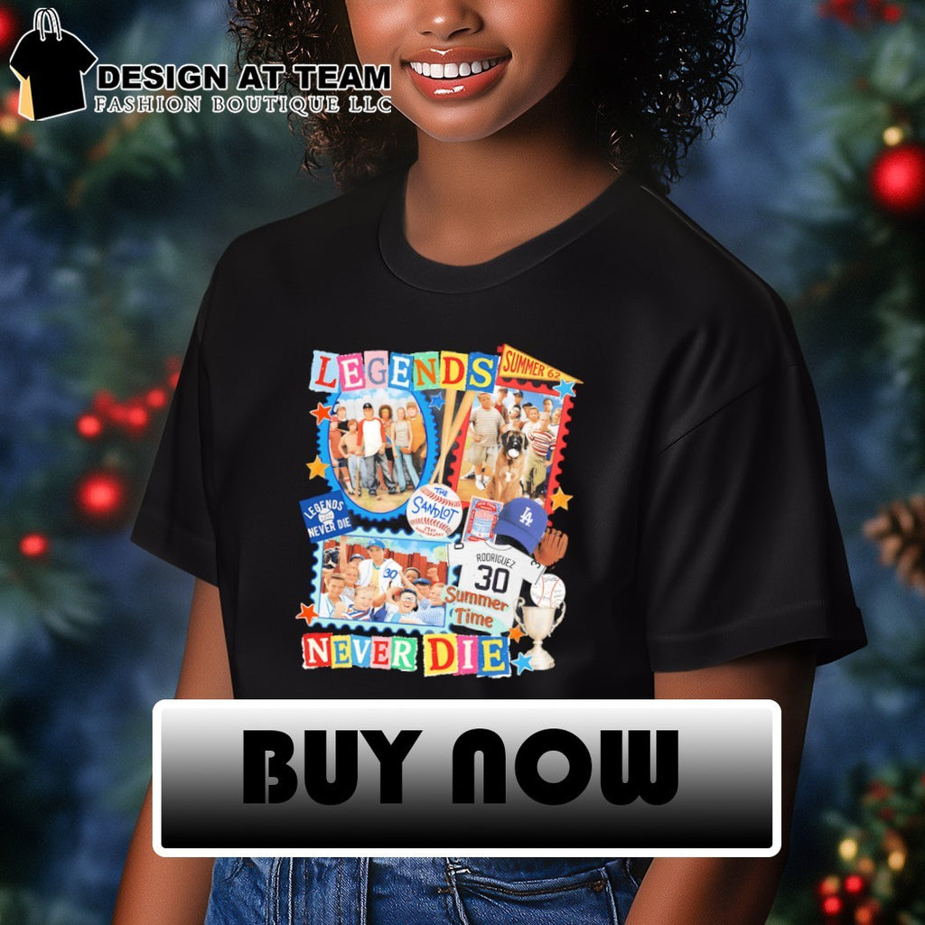 Legends never die baseball graphic shirt