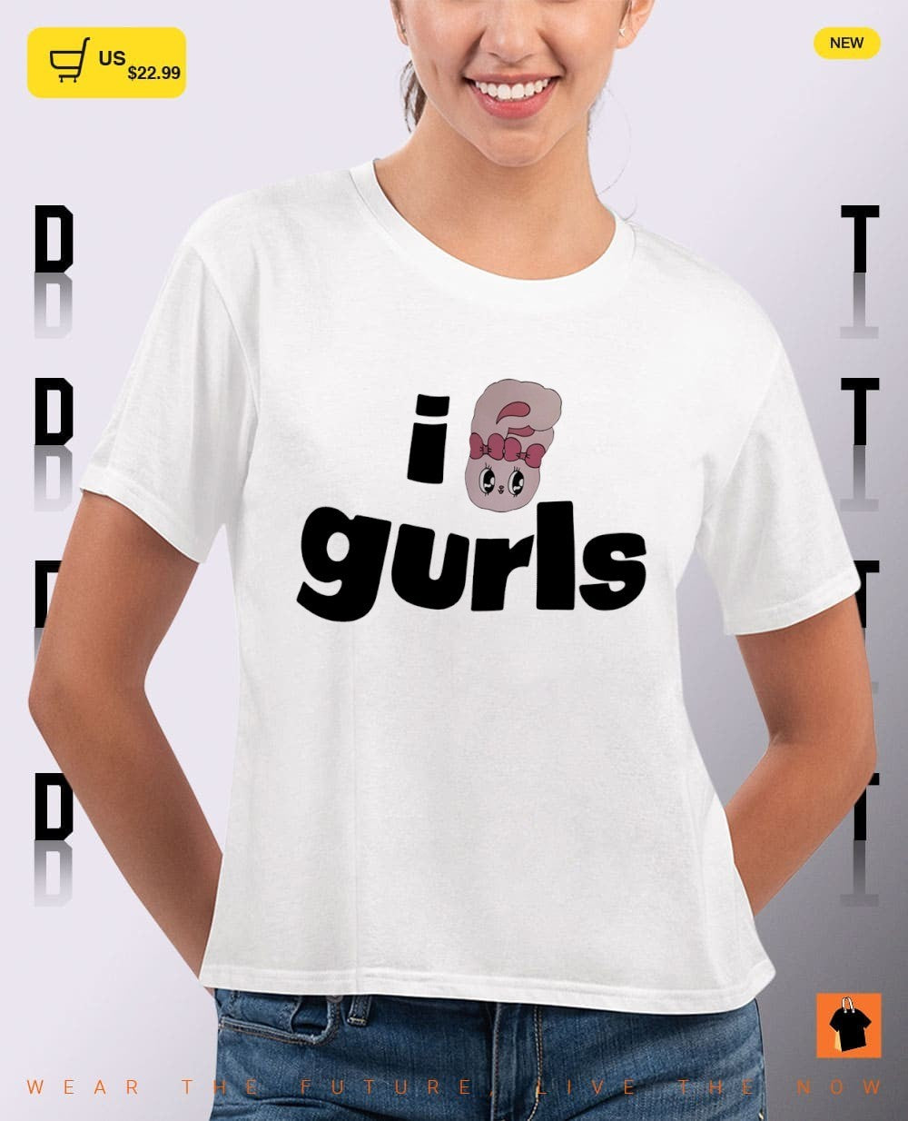 Lily wearing I love Gurls shirt