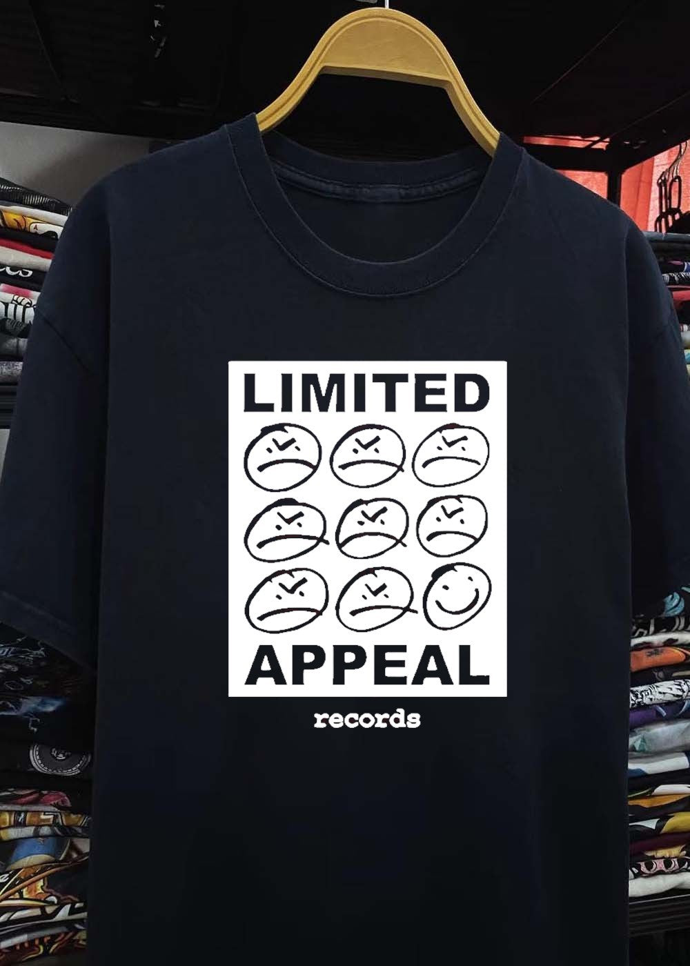Limited Appeal Records Smiling Frown Faces Music Logo T-Shirt