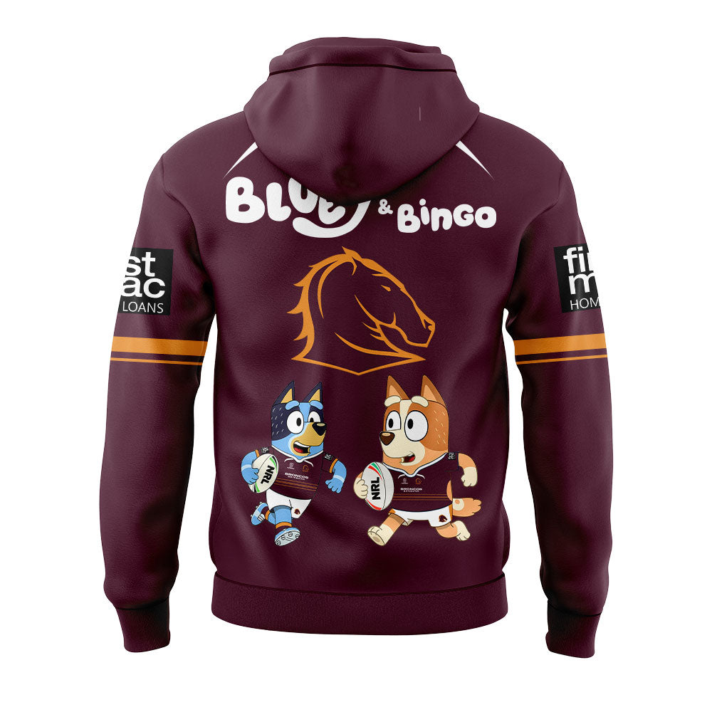 Brisbane Broncos Bluey and Bingo Hoodie