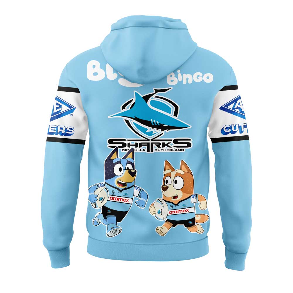Cronulla Sharks Bluey and Bingo Hoodie