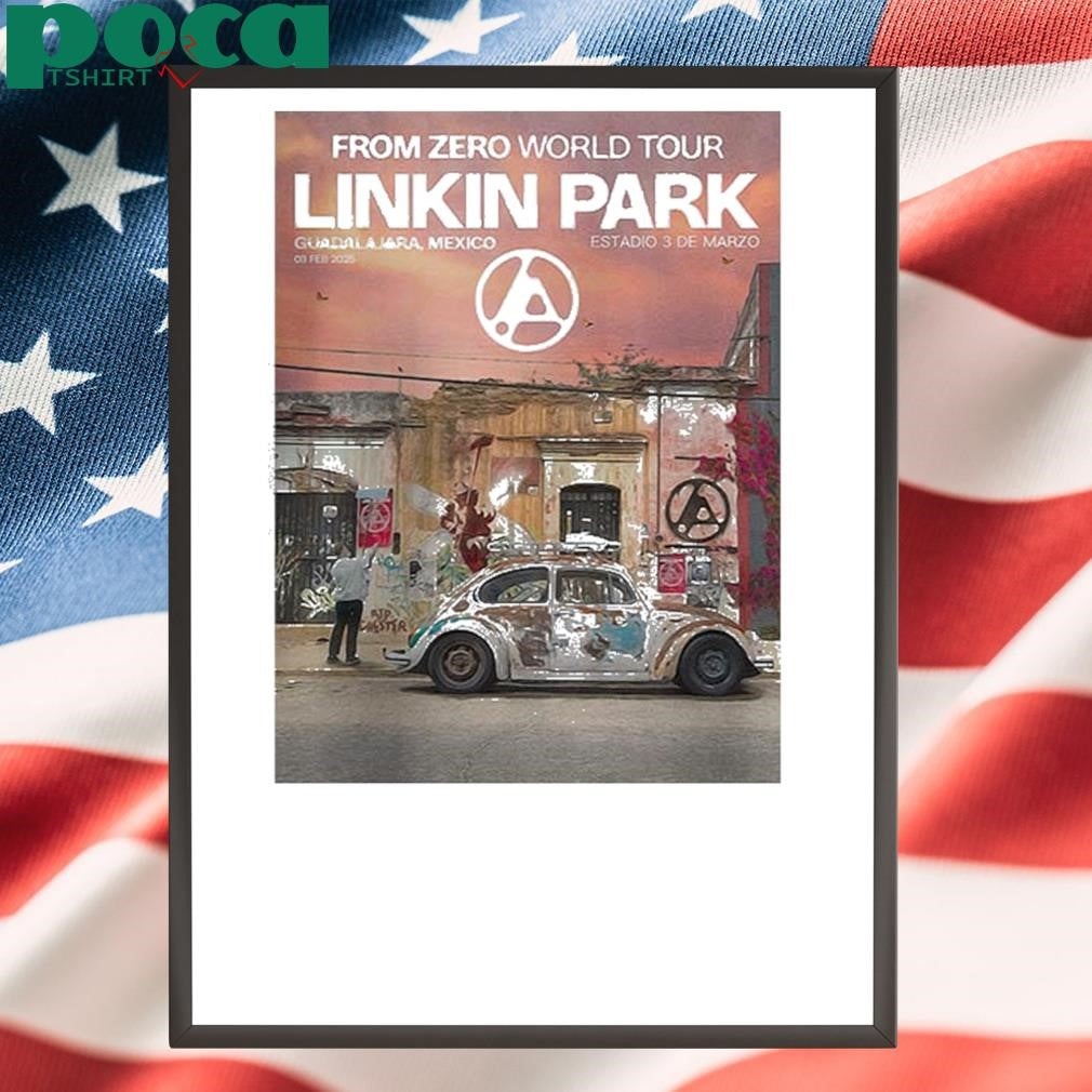 Linkin Park From Zero World Tour Poster For Guadalajara Mexico Estadio 3 De Marzo On Feb 3rd 2025 shirt