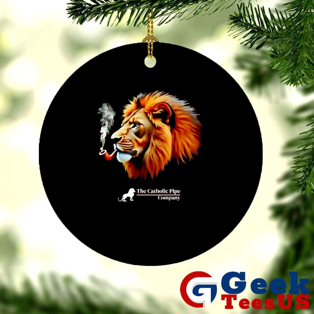 Lion smoking the catholic pipe company shirt