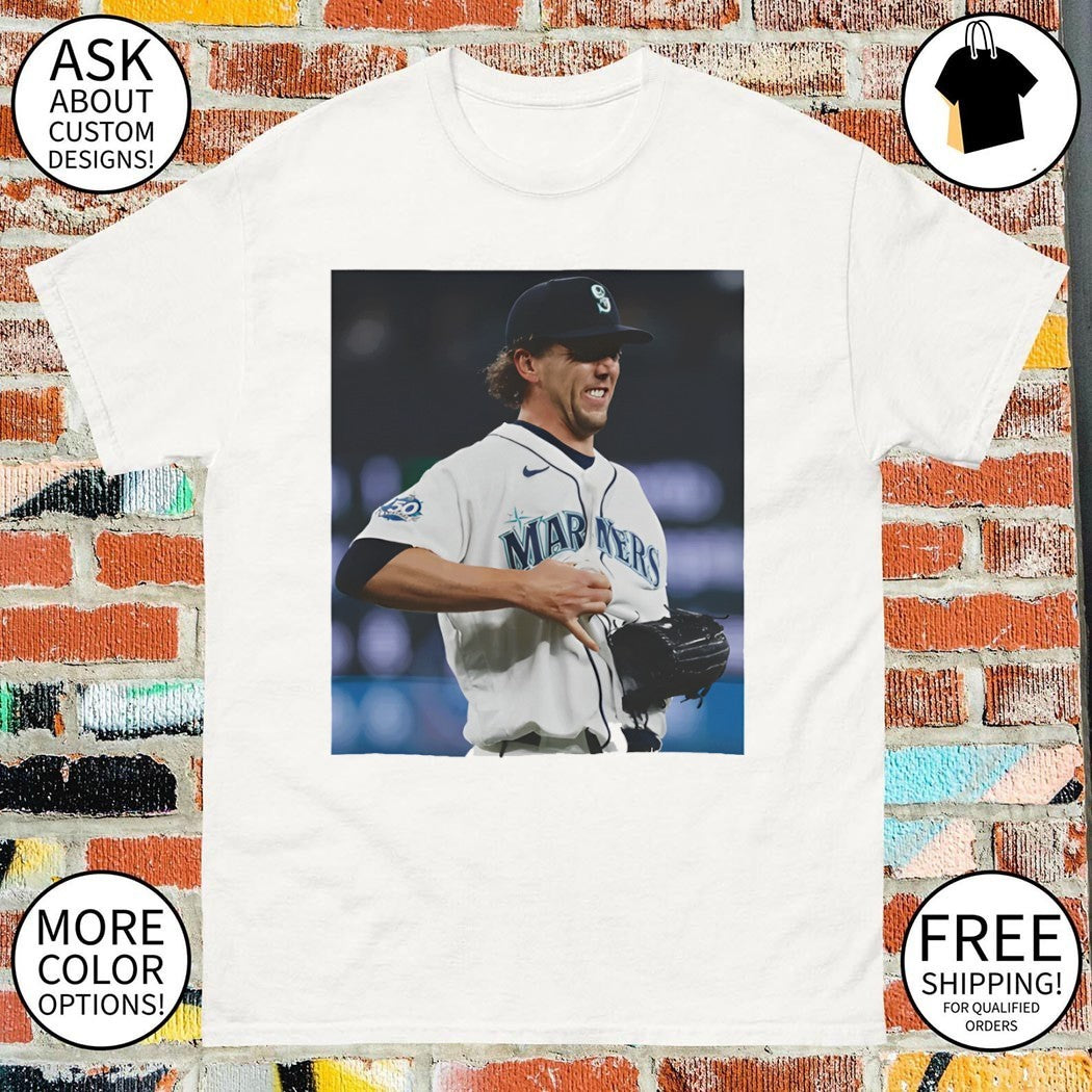 Logan Gilbert Seattle Mariners catch ball in Baseball MLB 2026 photo shirt